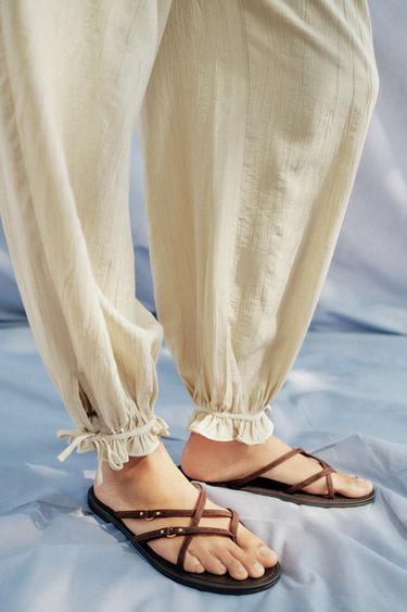 PANTALON BOUFFANT À TAILLE ÉLASTIQUE - Écru de Zara - Image 2