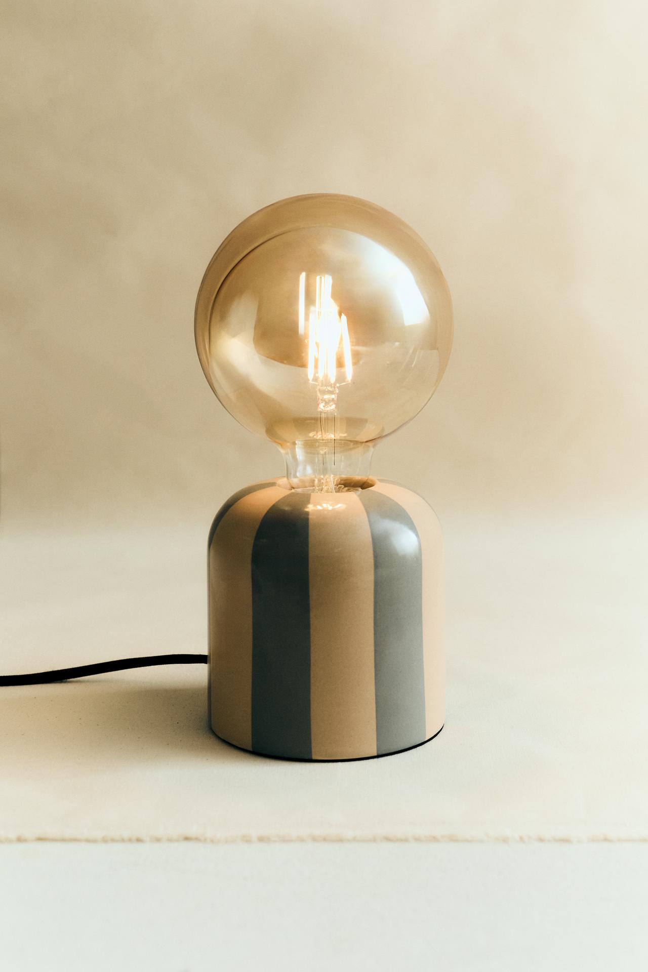 CERAMIC TABLE LAMP WITH BULB — Blue