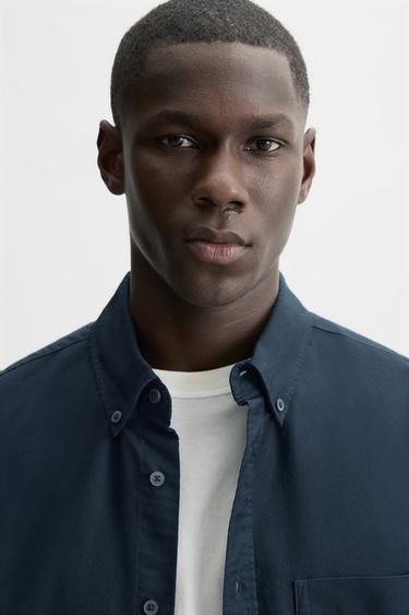 CHEMISE OXFORD - Bleu marine de Zara - Image 4
