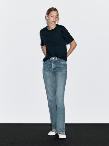 Zara High-waist boot-cut jeans - Aquamarine