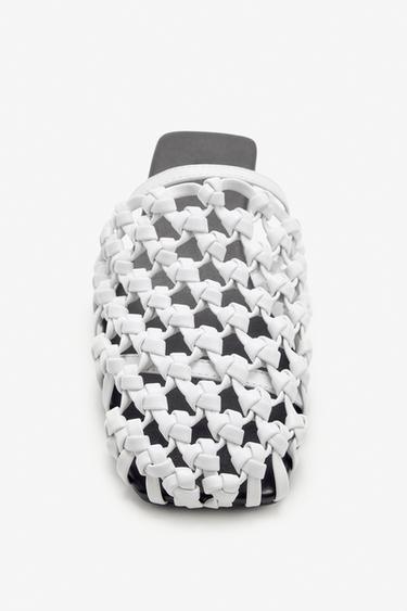 LIMITED EDITION BRAIDED LEATHER SLINGBACK SHOES - Black by Zara