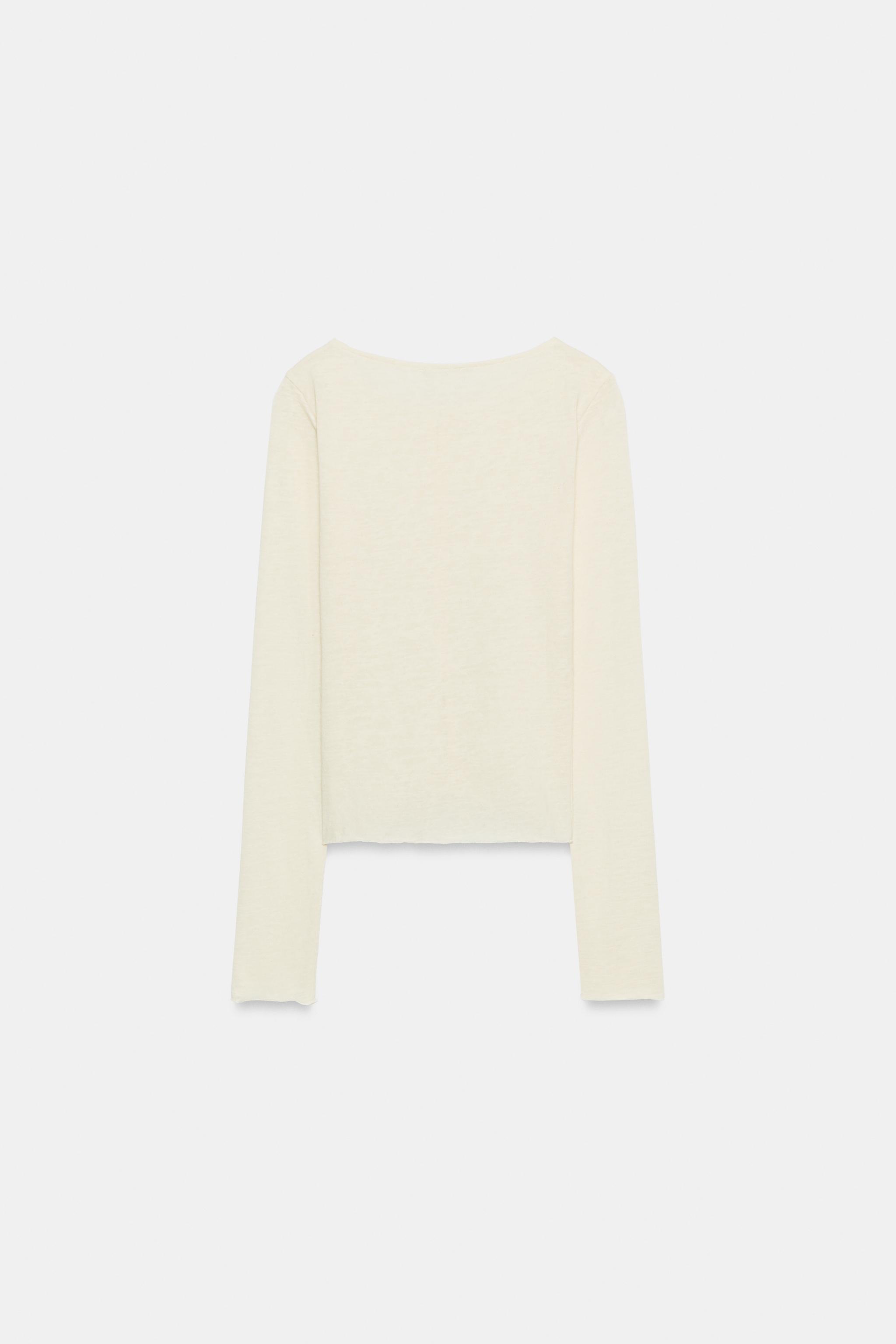 Zara DÜĞMELİ RUSTİK T-SHIRT görsel 6