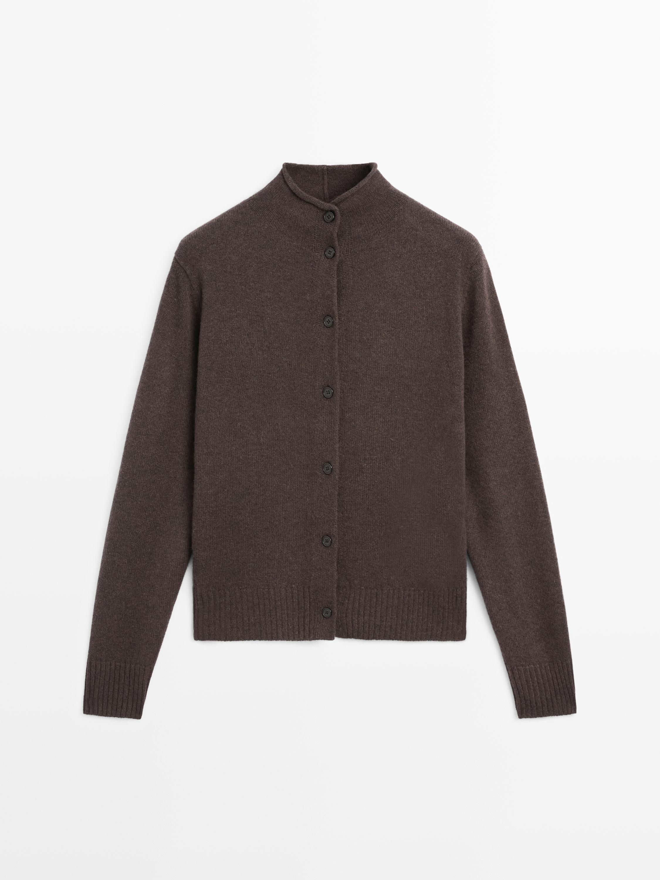 Cardigan à col montant en laine