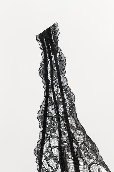 BODY COMBINÉ AVEC DENTELLE EN POLYAMIDE - Noir de Zara - Image 4