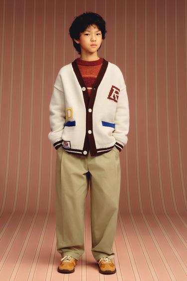 Zara 貼飾針織開襟衫 - 裸色