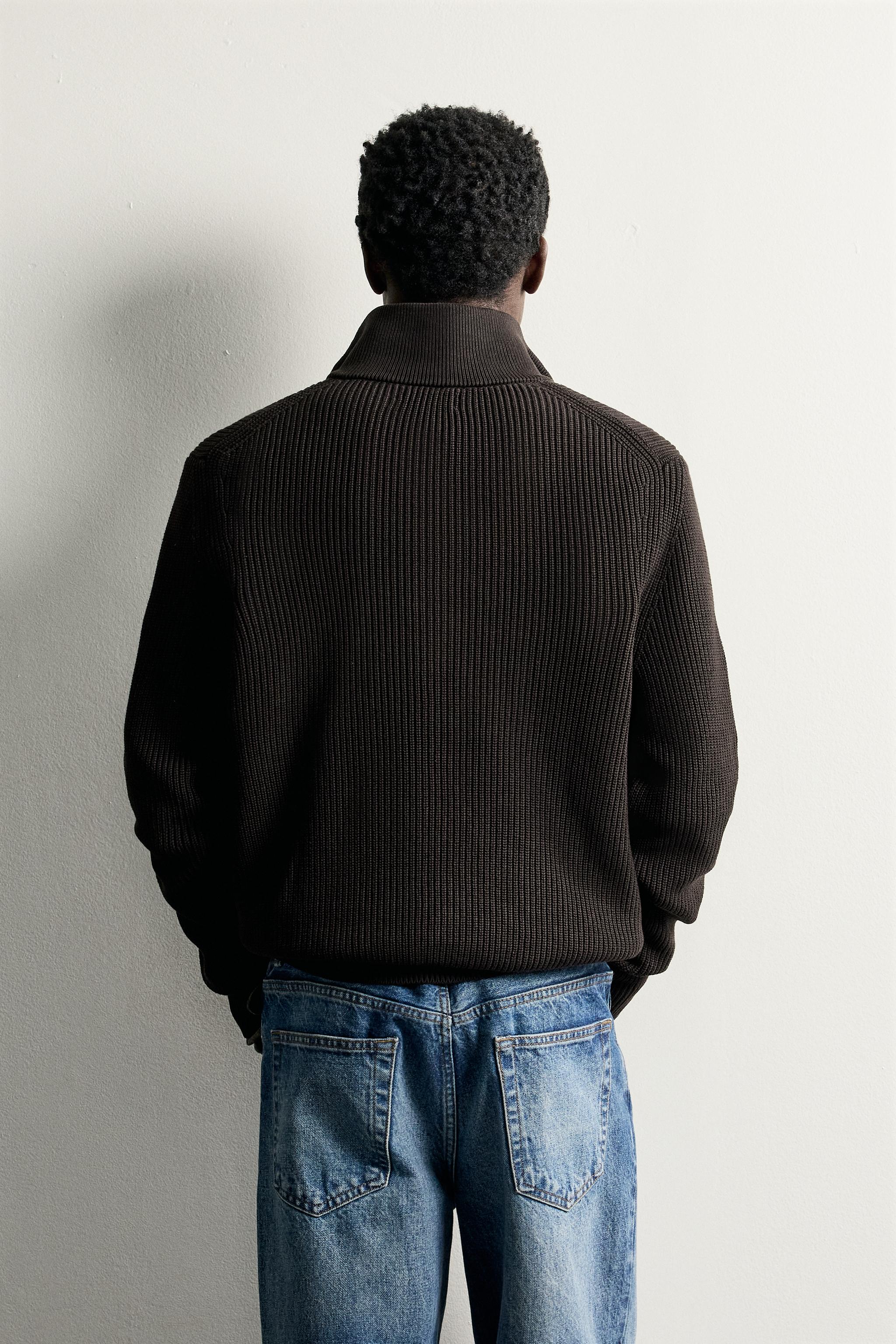 PURL KNIT QUARTER-ZIP SWEATER