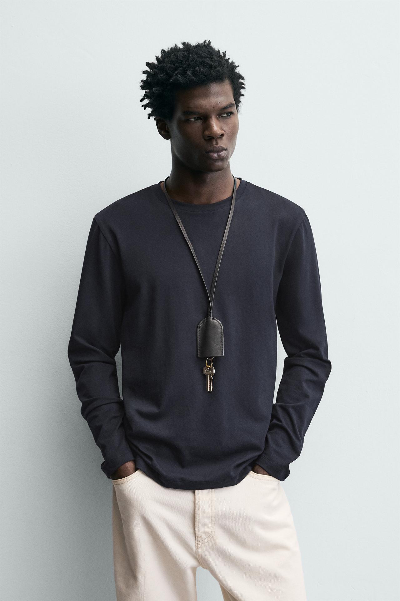 BASIC SLIM FIT T-SHIRT — Navy blue
