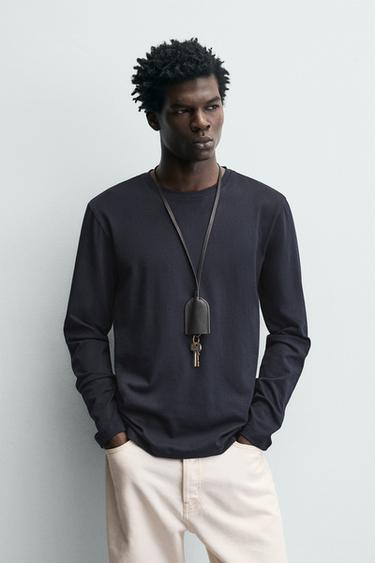 KAMISETA SLIM FIT BASIKOA - Urdin iluna, Zara-rena