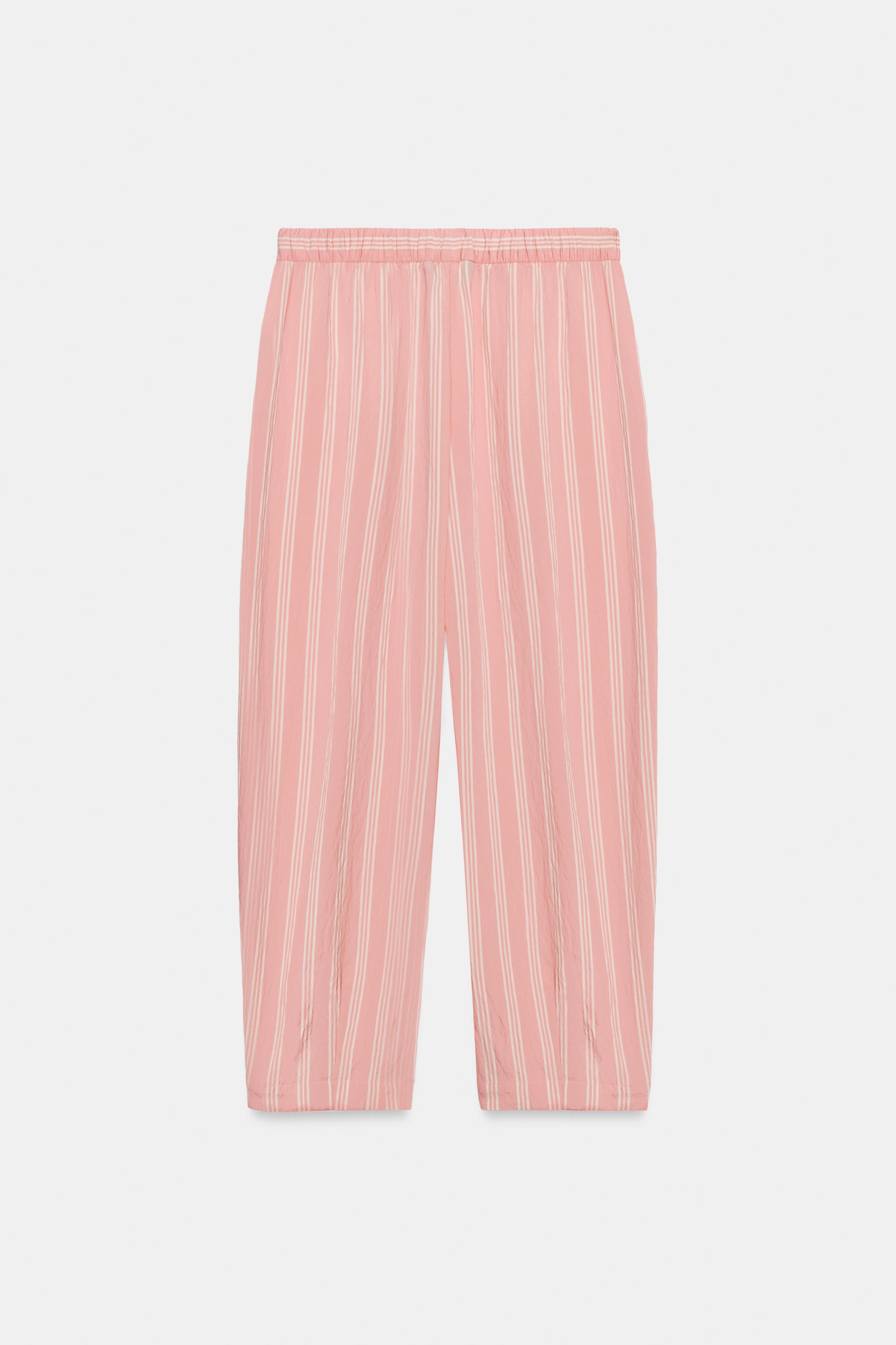 Женские брюки Zara ZW COLLECTION STRIPED BALLOON PANTS — фото 10
