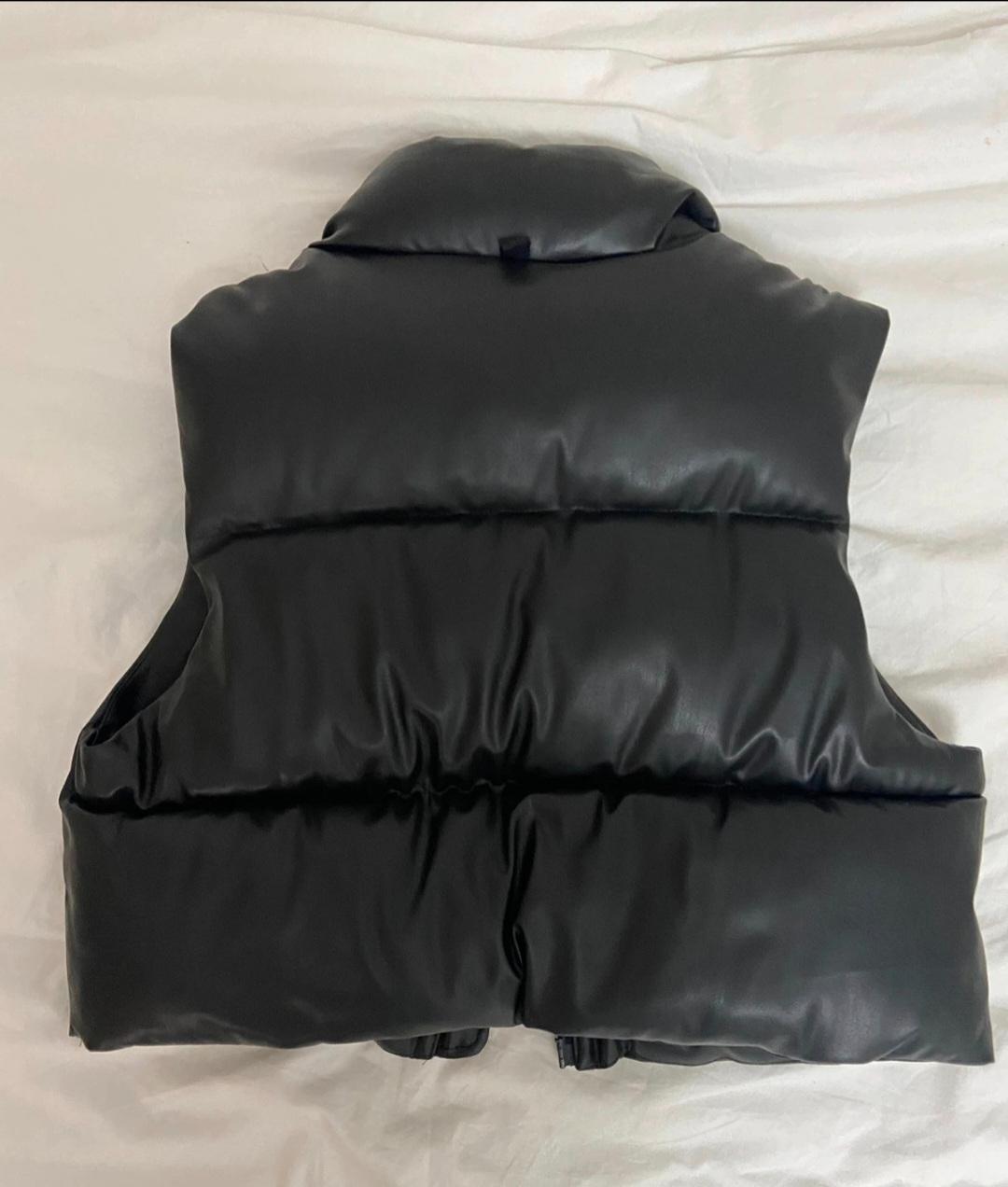 FAUX LEATHER PUFFER GILET - Image 2