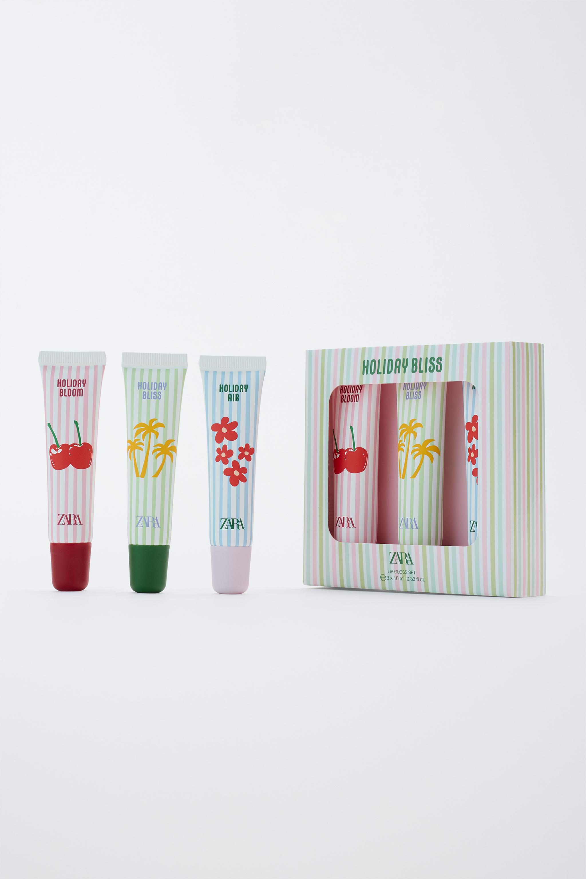 HOLIDAY BLISS LIP GLOSS SET 3 X 10 ML — TINTED LEATHER