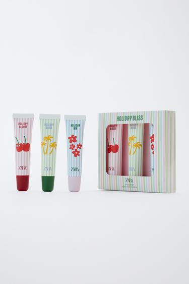 НАБОР БЛЕСКОВ ДЛЯ ГУБ HOLIDAY BLISS, 3 X 10 МЛ — Окрашенная кожа от Zara