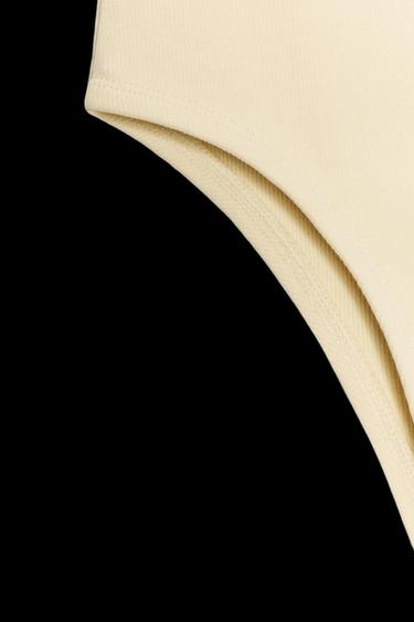 BODYSUIT WITH CONTRAST PIPING - Brown / Ecru by Zara