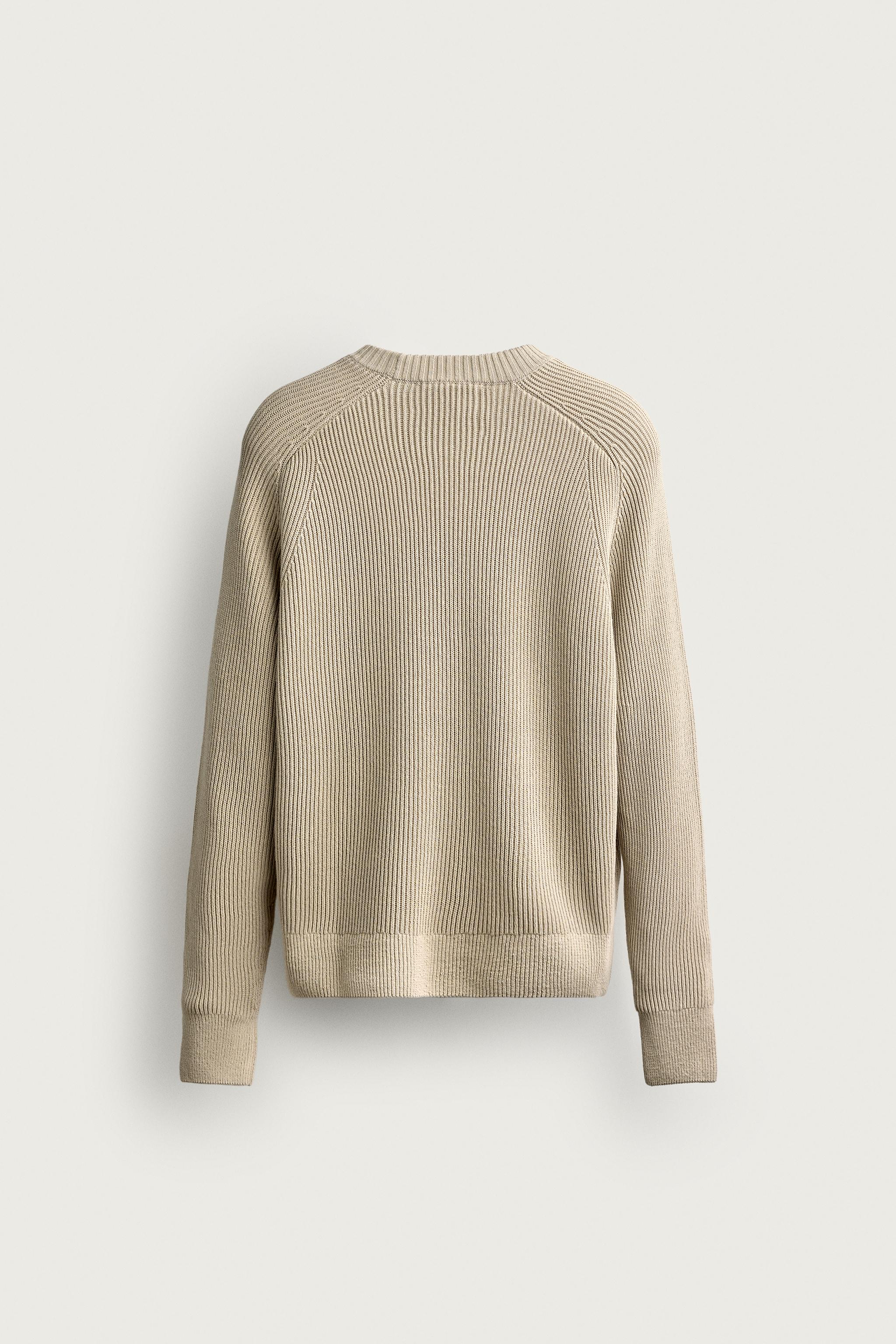 100% COTTON REGULAR FIT JUMPER — Sand