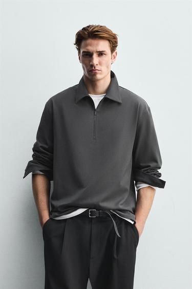 POLOHEMD MIT VISKOSE - Dunkelgrün von Zara
