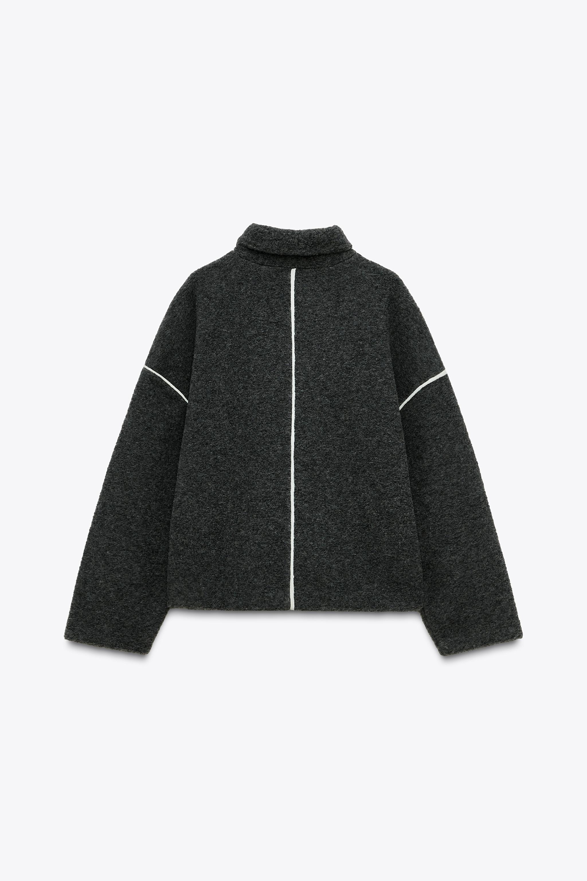 コントラストパイピング付きセーター - グレーマール | ZARA