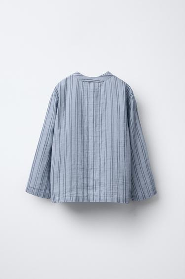 6-14 ANS / PYJAMA STYLE CHEMISE À RAYURES - Bleu de Zara - Image 2