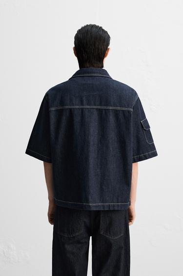 DENIM SHIRT WITH POCKETS - Blue by Zara - Image 2