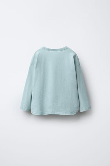 T-SHIRT IMPRIMÉ - Bleu pastel de Zara - Image 1