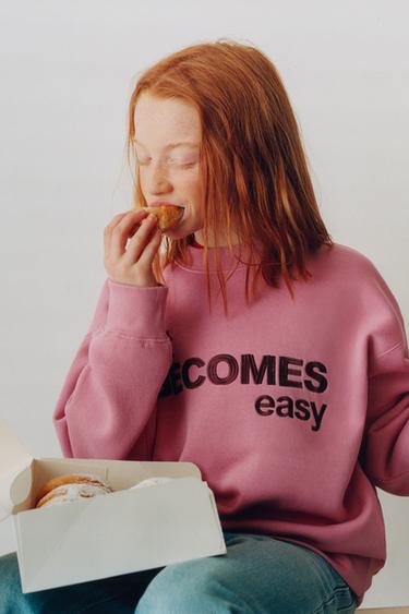 ΦΟΥΤΕΡ ΜΕ ΚΕΝΤΗΜΕΝΗ ΕΠΙΓΡΑΦΗ - Ροζ του Zara