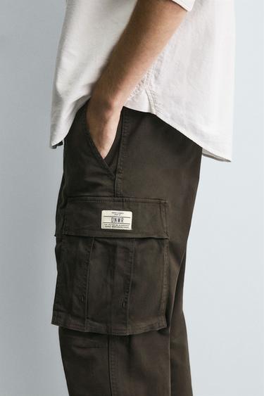 RELAXED FIT CARGO TROUSERS - Brown by Zara - Image 4
