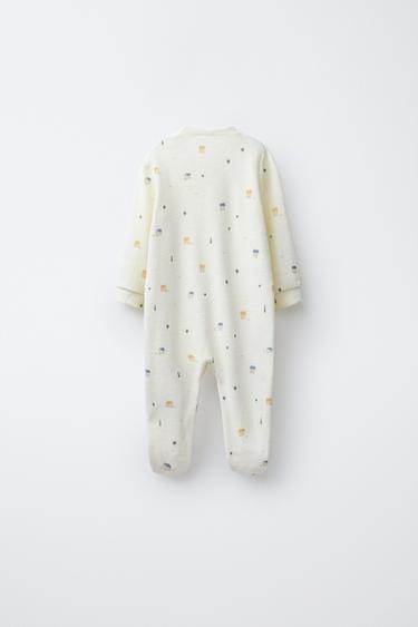 VELOUR HOUSES PRINT SLEEPSUIT - Ecru by Zara - Image 1