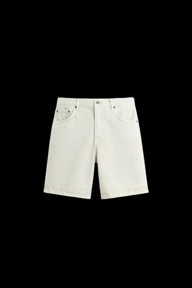 Zara REGULAR FIT DENIM SHORTS - Gray