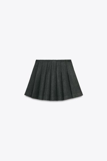 WOVEN MINI SKIRT - Grey marl by Zara - Image 4