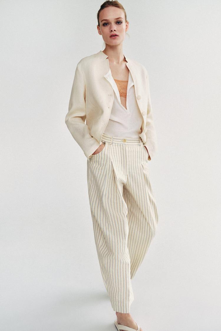 PANTALÓN TIPO BARRIL A RAYAS COLECCIÓN ZW 4