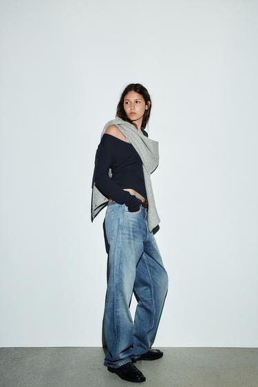 JEAN TRF BAGGY TAPERED TAILLE BASSE - Bleu de Zara - Image 3