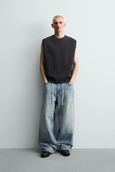 CAMISETA REGATA LAVADA - Cinzento da Zara - Imagem 0