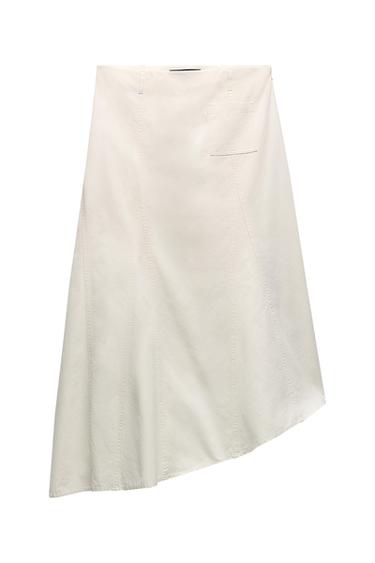 ASYMMETRIC MIDI SKIRT