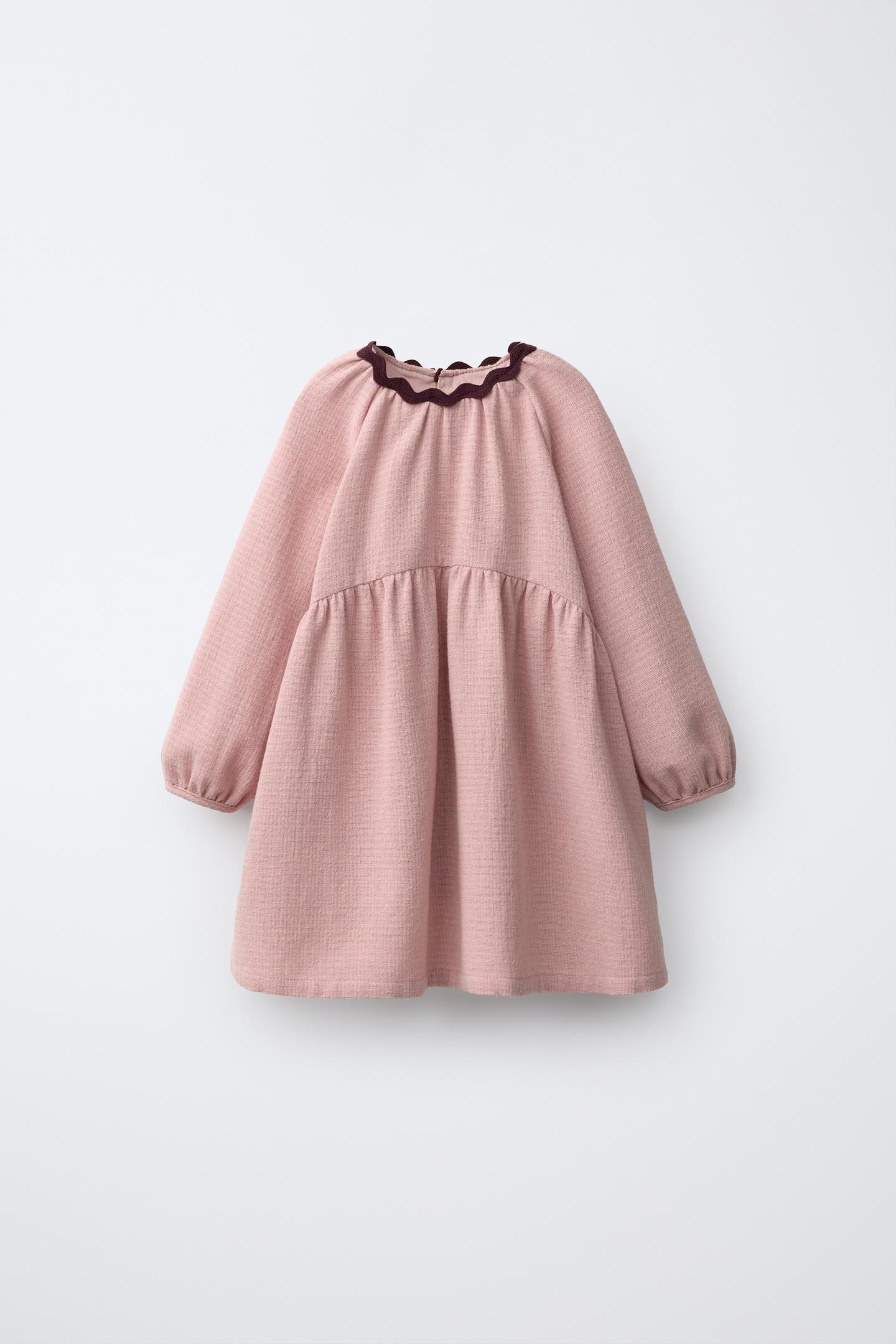 Детское платье Zara Ric-Rac Textured, цвет: Розовый