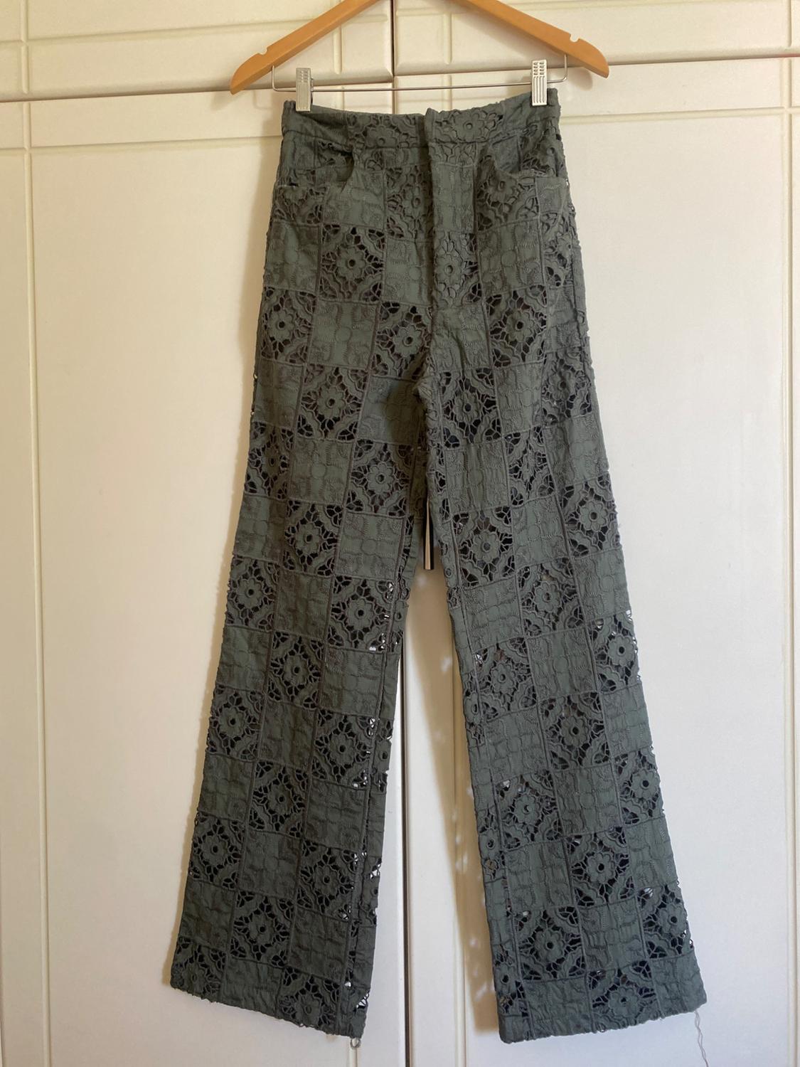 TROUSERS WITH CUTWORK EMBROIDERY