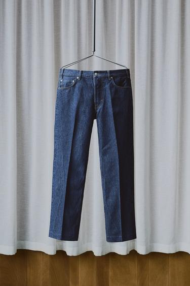 جينز بوت كات بكسرة أمامية من آرون ليفاين x Zara - أزرق الخاص بـ Zara