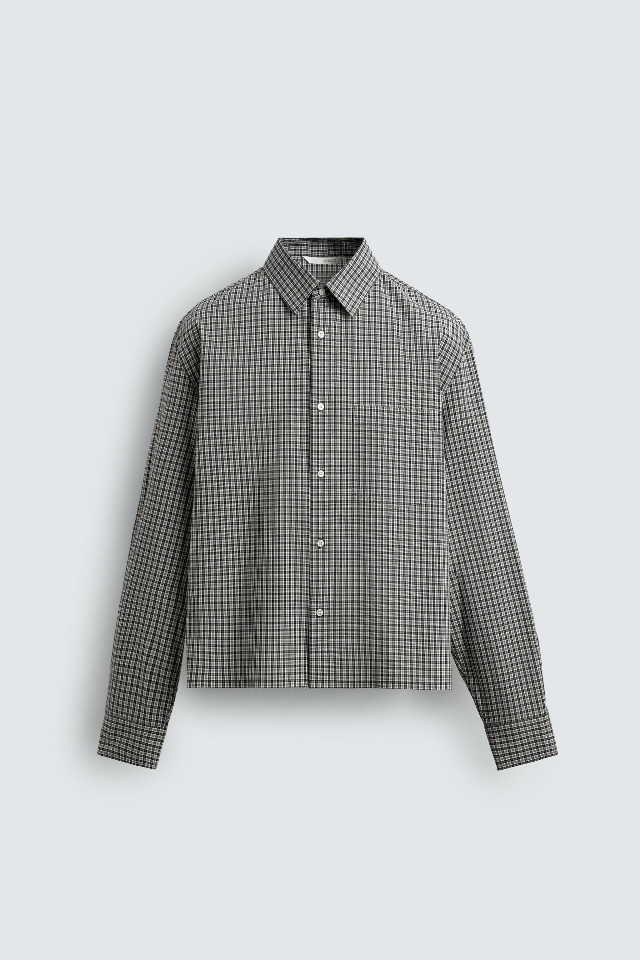 ボックスフィットチェックシャツ - ブラック/ホワイト | ZARA Japan / 日本