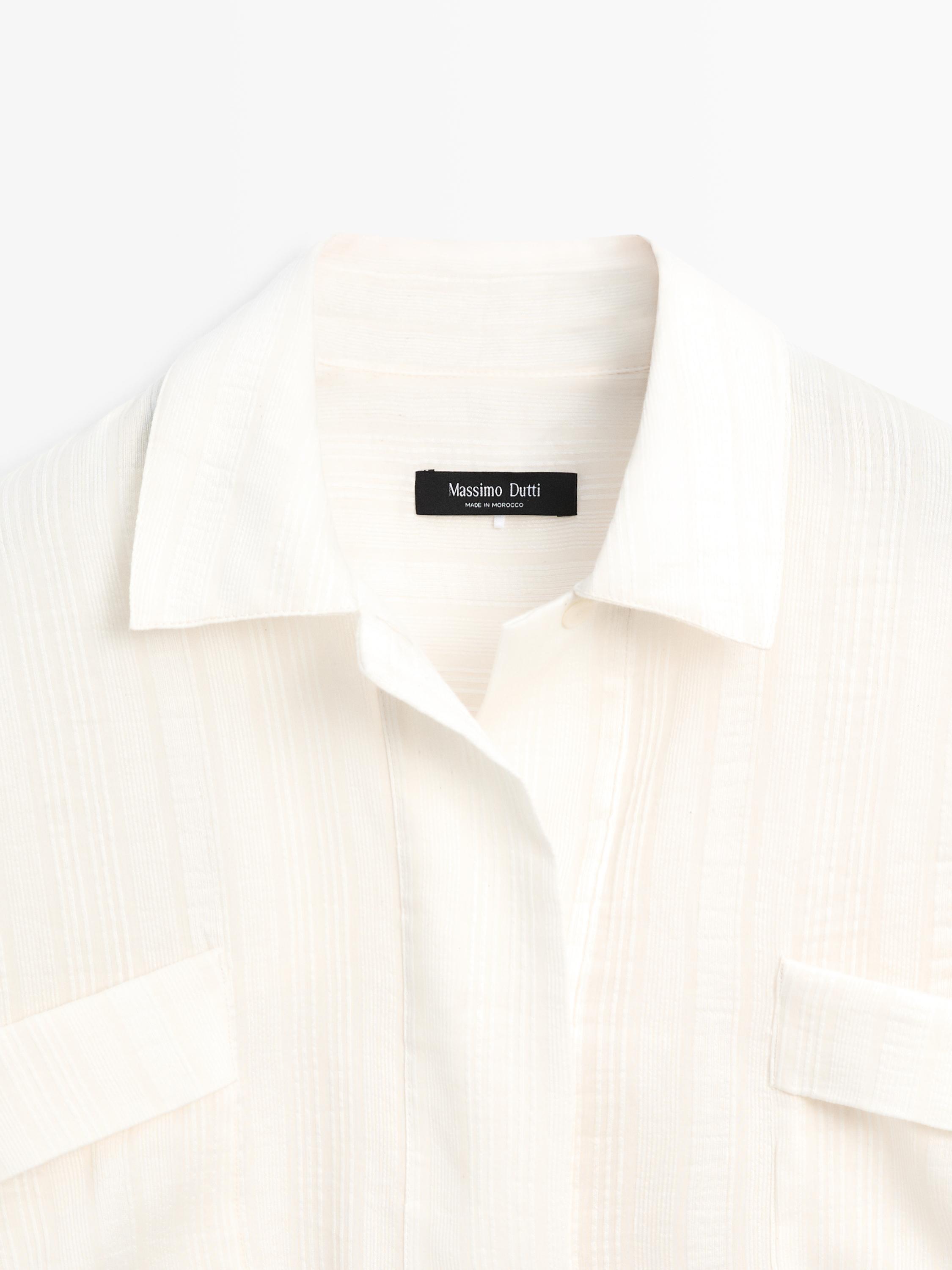 Chemise fluide en lin et coton à fente