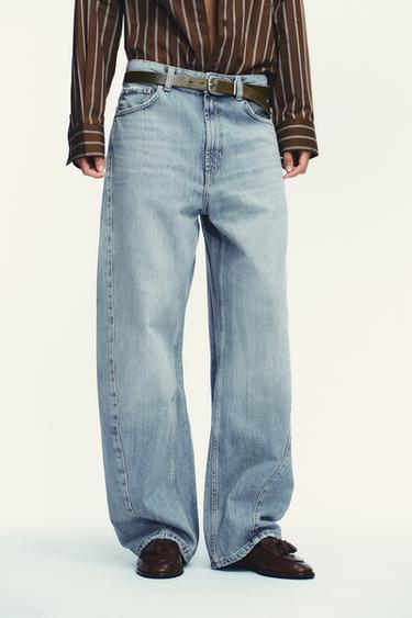 TRF BAGGY BALLOON MID-WAIST JEANS - Light blue by Zara