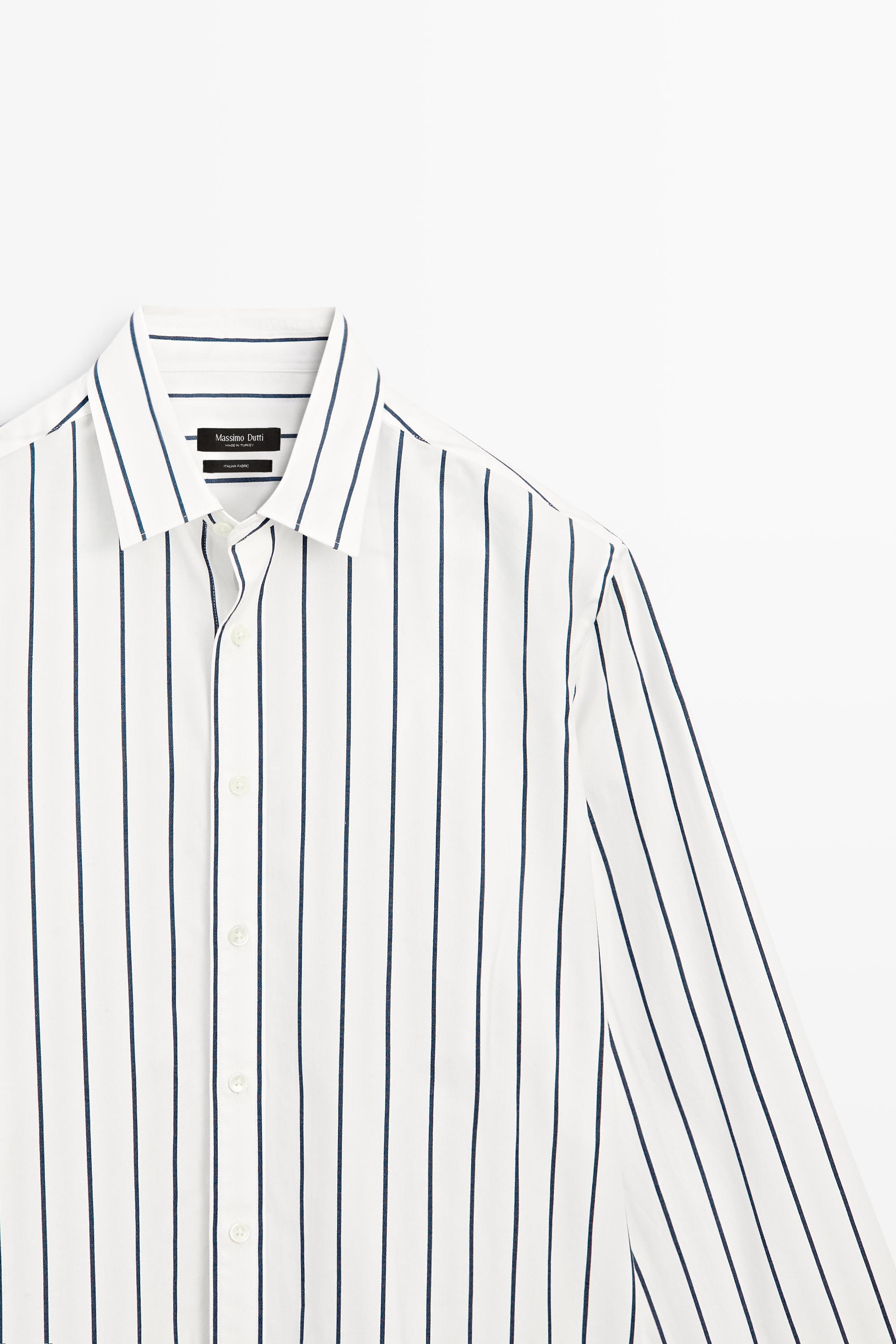 Chemise regular fit rayée 100 % coton