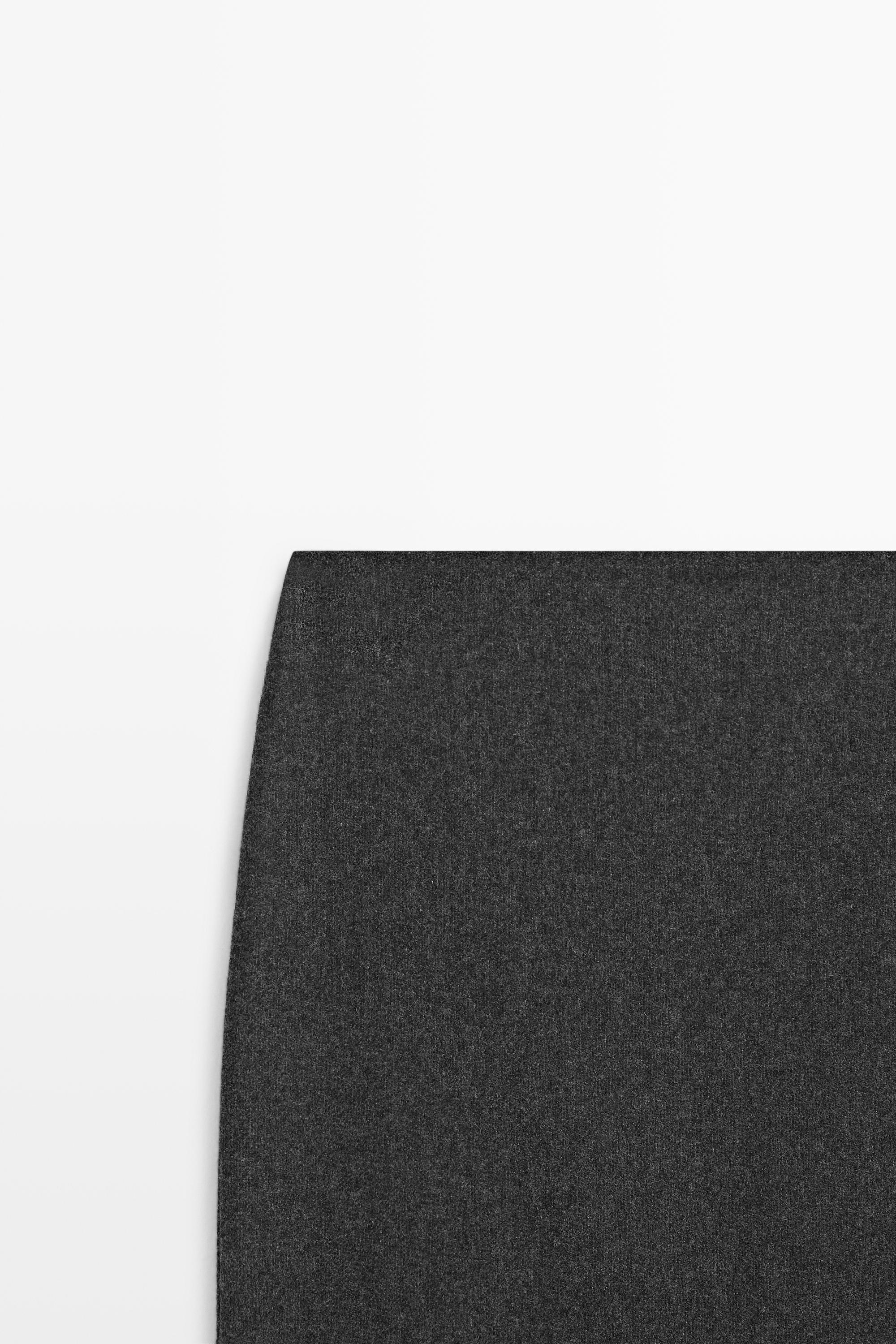 Straight wool blend midi skirt