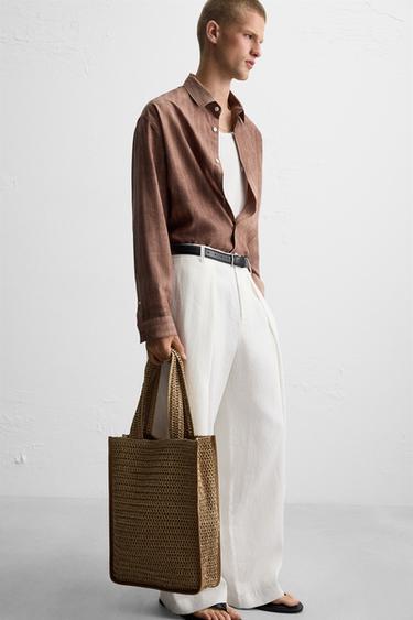 BRAIDED SHOPPER BAG - Light beige by Zara - Image 0
