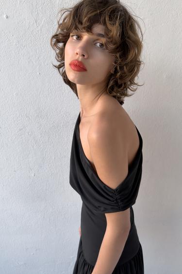 ASYMMETRIC SHORT DRESS - Black by Zara - Image 3