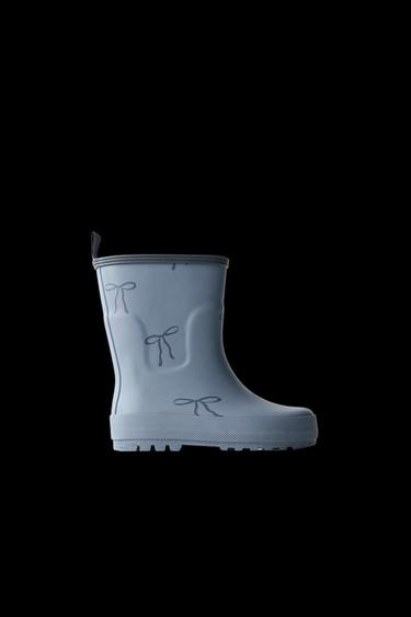 Zara BOW RAIN BOOTS - Blue - Image 0