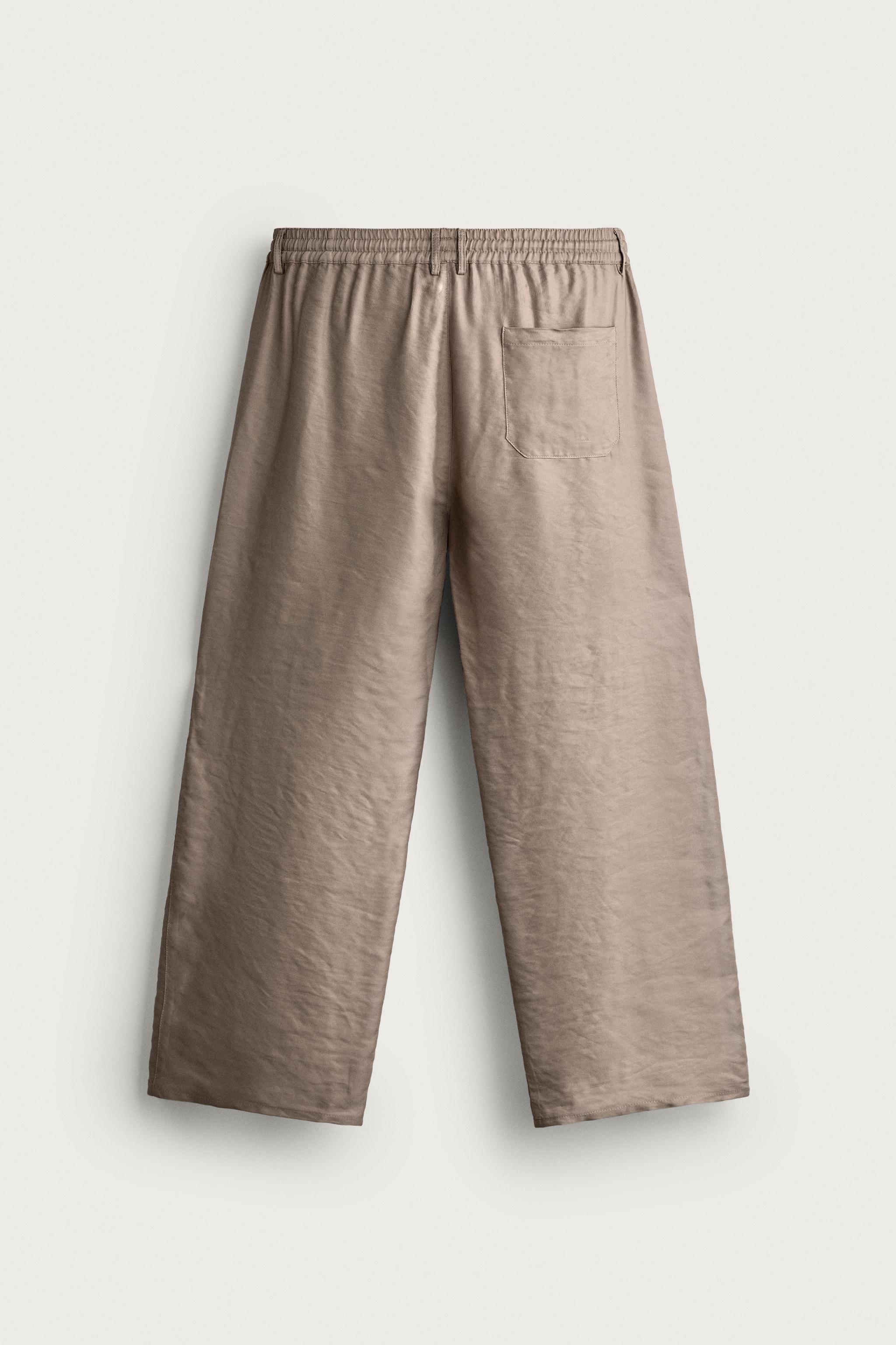 Мужские брюки Zara RELAXED FIT FLOWY PANTS — фото 8