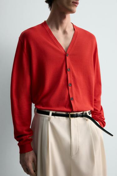 RELAXED FIT CARDIGAN - Red by Zara - Image 6