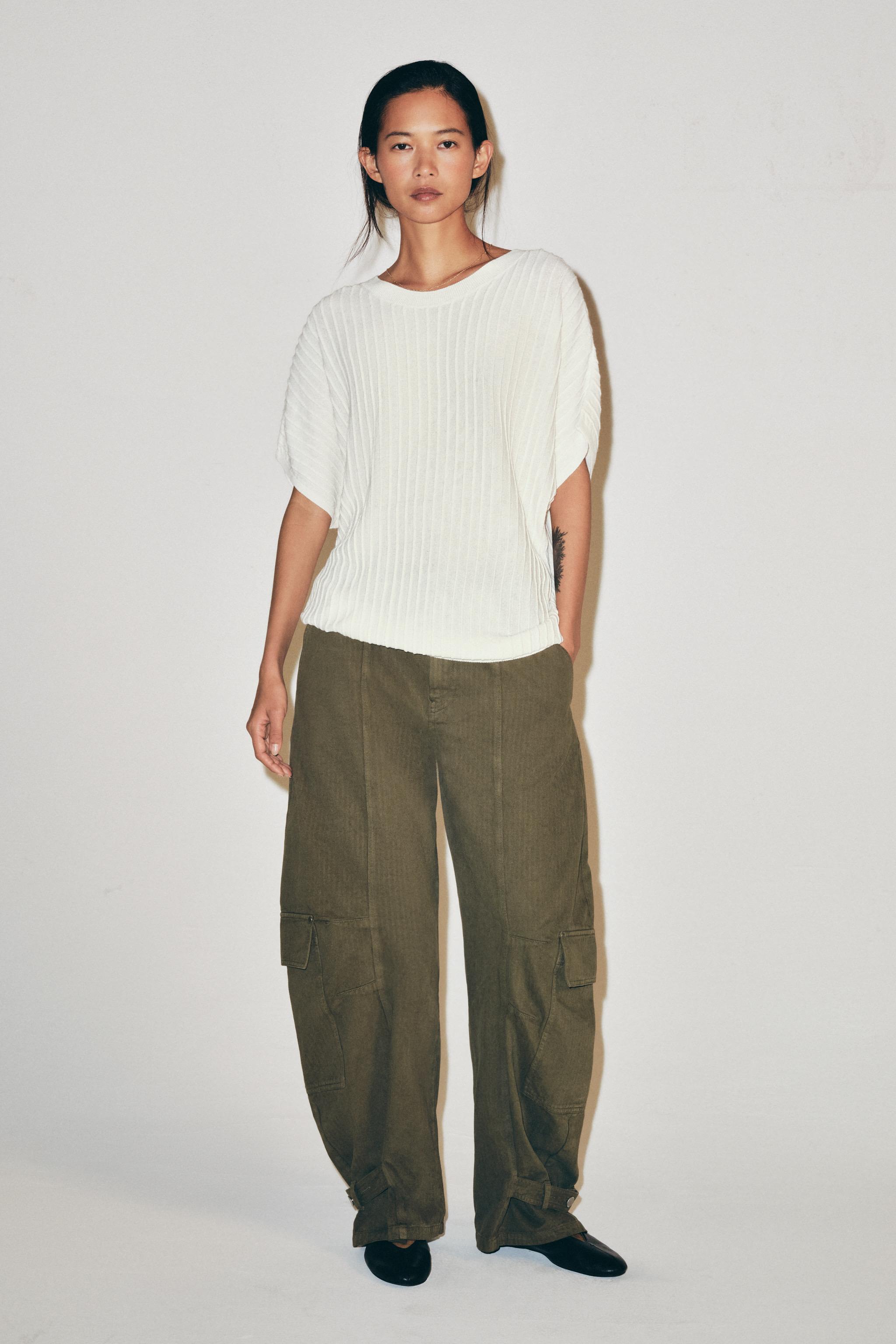 Женские свитеры Zara TEXTURED KNIT TOP — фото 4