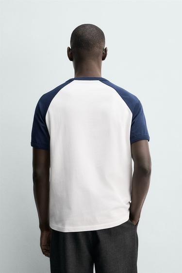 PORTOFINO TEXT COLOUR BLOCK T-SHIRT - Navy blue by Zara - Image 2