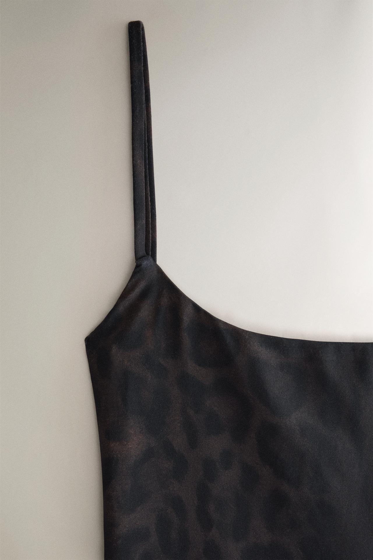ANIMAL PRINT BEACH SWIMSUIT — Brown