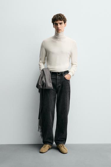 SUÉTER CUELLO ALTO BÁSICO - Blanco roto de Zara