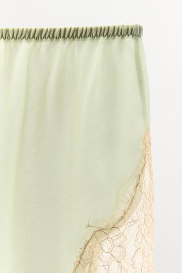 SHORT STYLE LINGERIE DENTELLE - Vert d'eau de Zara - Image 5